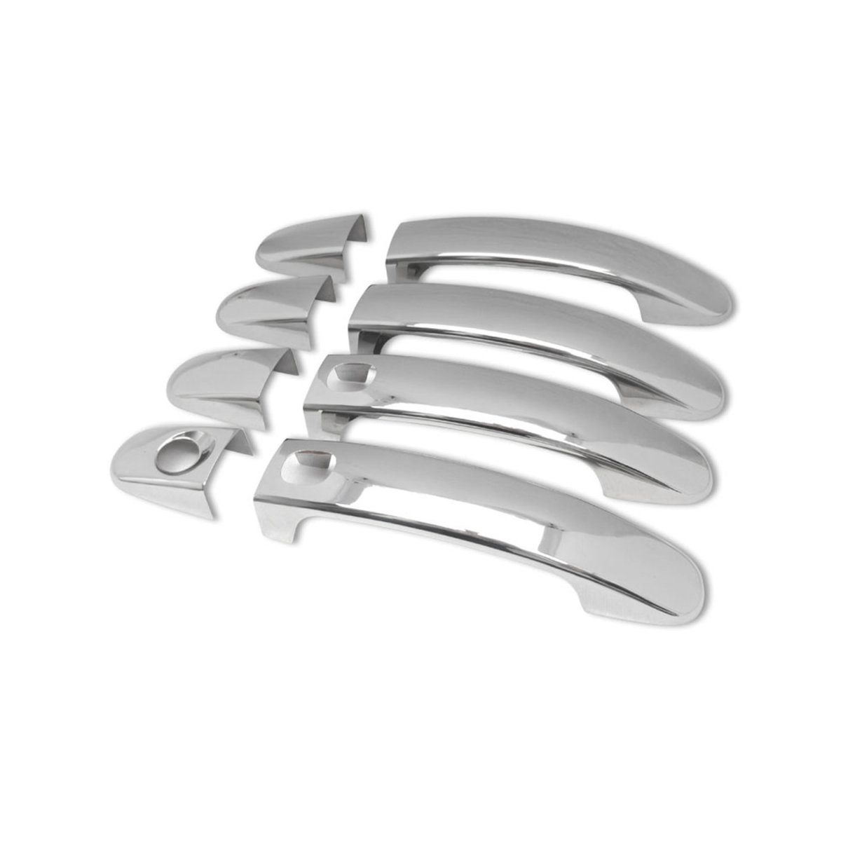 Ford Focus Door Handle Cover - Omac - 4 Door H1S1 Keyless S.Steel - Gloss Silver - '05-'11